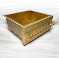 Évier de cuisine en laiton à bol unique fait main de luxe, conçu sur mesure, évier de cuisine en laiton doré pour la maison et la villa sans robinet