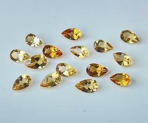 Citrine naturelle coupe poire 3x5mm à facettes-pierre précieuse coupe poire Citrine en vrac de qualité supérieure - Product Image 4