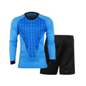 Conjunto de camiseta de fútbol Unisex de alta calidad, uniforme de portero de manga larga para adultos, pantalones cortos, Impresión de nombre personalizado, servicio OEM 100% - Product Image 2