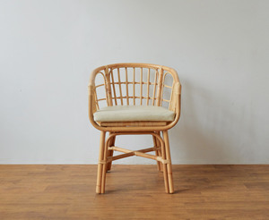 Handmade Modern Boho Accent Chair Natural Rattan Armchair with <b>Cushion</b> for Living Room Lounge Park Courtyard - Product Image 2