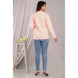 Women's Lightweight Cotton <b>Quilted</b> Peach <b>Jacket</b> Printed-SHKL1017 - Product Image 2