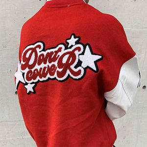 Logo personnalisé Laine Chenille Broderie Baseball Letterman Vestes Hommes Vintage Blanc En Cuir Manches Varsity Veste - Product Image 2