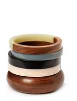 Ensemble de bracelets ronds en bois tendance, faits à la main, élégants, bijoux pour femmes, accessoire cadeau de mode en forme de cœur, INDIA ART PLACE Uttar Pradesh