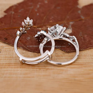 Ensemble de bague de fiançailles en or plaqué avec diamant de culture CVD taille radiant de 1 à 3 carats certifié IGI, avec anneau ouvert pour un look élégant - Product Image 6