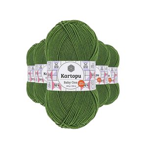 Lana sin bolitas de hilo mezclado K1391 verde de 5 piezas para proyectos de tejer con una sola mano para bebés - Product Image 1