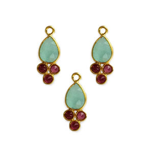 จี้พลอยโทแพสสีน้ำเงินทรงลูกแพร์แบบแฟนซี ตัวเรือนเงินแท้ 925 สำหรับทำสร้อยคอและต่างหู - Product Image 4