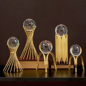 Pièce maîtresse de boule de verre d'or de luxe pièce maîtresse de Table Unique pour la maison intérieur bureau affichage fête événement cadeau Sculpture - Product Image 1