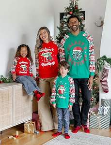 Nouveauté : Tenues familiales décontractées assorties, sweat-shirts maman, fils, fille avec logo de créateur pour papa, maman et moi, fabriqué au Bangladesh - Product Image 2