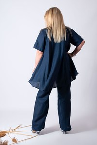 ชุดเดรส2ชิ้นสำหรับผู้หญิงชุดเดรสแขนยาวคลุมพื้นผ้าลินินอิสลามแบบสุภาพ - Product Image 2