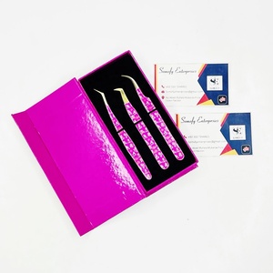 Professional Stainless Steel Precision Paper Coated Tweezers 10mm Durable Sharp Tips <b>Eyelash</b> <b>Extension</b> Volume <b>Mink</b> Pink - Product Image 3