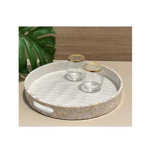 Plateau de service en nacre, best-seller, plateau de service rectangulaire de luxe, plateau en nacre écologique - Product Image 1