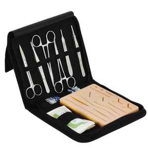 Stainless Steel With <b>Suture</b> Pad Complete <b>Kit</b> for Medical Vet Students Training <b>Suture</b>, Surgical Forceps, Needle Holder & Scissor - Product Image 1