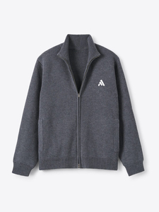 Suéter de punto personalizado al por mayor con cremallera, suéter de punto de color liso con cremallera, suéter de algodón de manga larga tipo jersey - Product Image 5