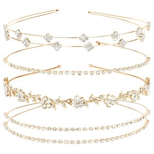 Jaciya – Élégant serre-tête floral doré <span class=keywords><strong>pour</strong></span> mariée, ensemble de 4 pièces, <span class=keywords><strong>couronne</strong></span> de feuilles en strass et cristal <span class=keywords><strong>pour</strong></span> demoiselle d'honneur, bandeau tiare <span class=keywords><strong>pour</strong></span> <span class=keywords><strong>cheveux</strong></span> de mariage - Product Image 2