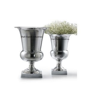Jarrón de trompeta de Metal de gran diseño, florero de Mesa para el hogar, boda, evento, fiesta, decoraciones, jarrones de Metal plateado - Product Image 3