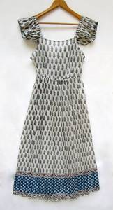 Indien ethnique décontracté Maxi robe pour femmes main bloc coton imprimé confortable été plage Bikini couverture avec bouton décoration - Product Image 6