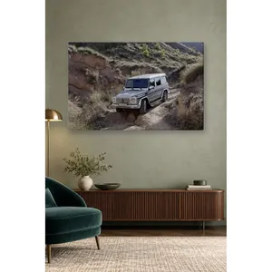 Impression sur toile Fida Silver Mercedes G-Class sur sentier rocailleux - Product Image 4