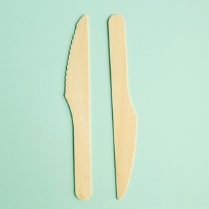 Cuchillo de Madera Desechable de 165 mm, Certificado FSC, Empaque Personalizado - Product Image 1
