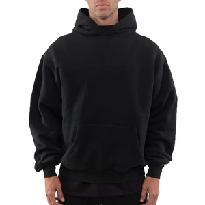Sweat à capuche unisexe 100% coton Basics pull avec coupe ample motif solide automne hiver décontracté Streetwear pour les couples - Product Image 6