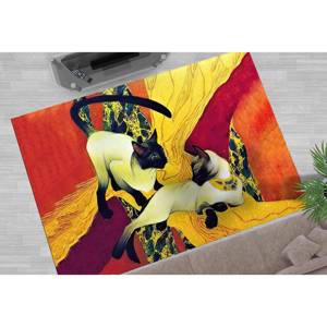 Tapis Gustav Klimt, tapis antidérapant, tapis pour chat, tapis cadeau pour la maison, tapis imprimé, tapis en chenille - Product Image 3