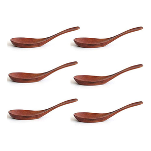 Ensemble de cuillères en bois écologiques Ustensile de cuisine Mélange Manger Remuer Cuillère à long manche Table de couleur naturelle par glowin fashion - Product Image 6