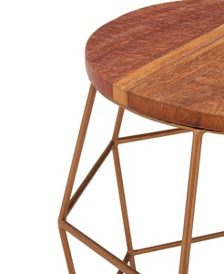 Modern Customized Round Wooden Top Gold Plated Side Table For Hotel Home Living Room Restaurant in <b>Low</b> Price - Product Image 6