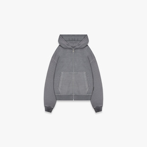 Sudadera con capucha personalizada Vintage Wash Heavyweight 100% algodón Color sólido Cremallera de gran tamaño para hombres y mujeres Streetwear para invierno - Product Image 2