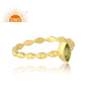 แหวนพลอยเพอริโดธรรมชาติชุบทอง18K 925เงินสเตอร์ลิงสำหรับผู้ผลิตเครื่องประดับแบบละเอียด - Product Image 4