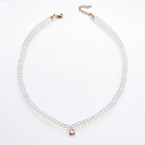 Collar de cuentas de piedra natural de dopamina OEM, joyería de cristal curativa, moda femenina, fiesta de bodas, letra de gema - Product Image 3