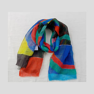 Designer Women's Linen Modal <b>Scarf</b> High Quality Soft Texture Custom Logo Summer Season Argyle Pattern Wholesale - Product Image 3