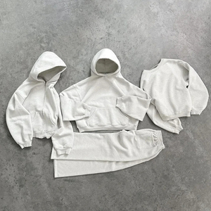 Échantillon gratuit OEM Ensemble pull à capuche à manches longues pour hommes 50% coton 50% polyester Sweat-shirt imprimé oversize d'hiver 100% coton - Product Image 3