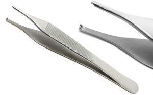 Pinzas manuales de acero inoxidable Adson Kocher con fórceps de tejido quirúrgico de bloqueo de trinquete con puntas dentadas para uso médico dental - Product Image 5