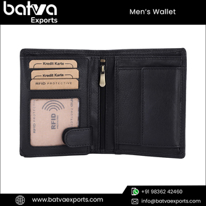 Men's Bi-Fold Luxury RFID Protected <strong>Wallet</strong> New Fashionable Short Design Custom Logo Goat Nappa Leather Cotton <strong>Lining</strong> Wholesale - Product Image 5