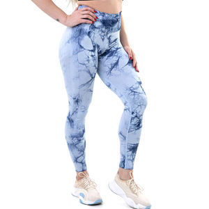Personalizado de cintura alta Yoga pantalón Scrunch Butt Tight Gym Leggings Tie Dye poliéster y Spandex Push up Fitness Leggings Nuevo - Product Image 6