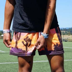 กางเกงขาสั้นตาข่ายสำหรับออกกำลังกายเล่นฟิตเนสพิมพ์ลายสำหรับผู้ชายกางเกงขาสั้นเล่นกีฬาสไตล์สตรีท - Product Image 4