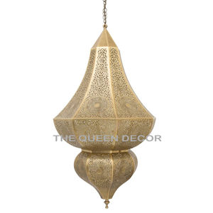 Elegante diseño moderno Aluminio Metal Forma única Chapado en oro Textura martillada Candelabros marroquíes Lámpara Iluminación Acento - Product Image 2