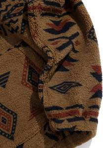 Sweat à capuche thermique doux pour homme, personnalisé, brodé et imprimé par sublimation, en crochet, avec fermeture éclair 1/4, en fausse fourrure Sherpa, imprimé aztèque, style pull-over - Product Image 4