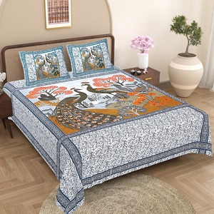 Juego de Sábanas de Lujo, Cómodas, de Algodón Orgánico Estampado, para Todas las Temporadas, Transpirables, Tamaño King, con Dos Fundas de Almohada, para Uso en Hoteles y Hospitales - Product Image 3