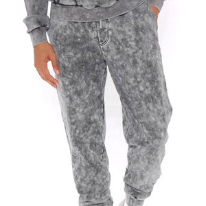 OEM ชุดวอร์มสองชิ้นสำหรับเล่นยิมของผู้หญิง, เสื้อกันหนาวแบบสวมหัวผ้าคอตตอน100% สีพื้นและกางเกง - Product Image 5