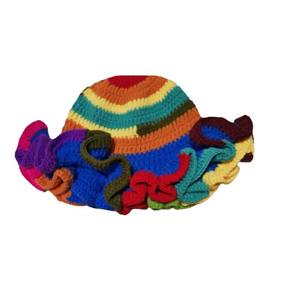 Sombrero de Ganchillo Tejido a Mano 2025, Estilo Moderno para Adultos, con Volantes Plisados, para un Estilo Casual - Product Image 5