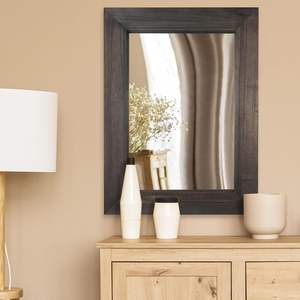 Espejo de pared de madera rústica para baño Espejo con marco de madera de 24 "x 32" Espejo de tocador de baño de estilo de granja Vertical o - Product Image 5