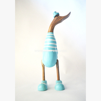 Figurine artisanale en racine de bambou bleu clair, motif canard, écologique, faite à la main, Art déco, décoration de luxe pour la maison, cadeau pour le salon