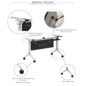 Tavolo Pieghevole Portatile per Scuola, <span class=keywords><strong>Ufficio</strong></span> e Sale Conferenze, Scrivania Mobile per Aule di Formazione - Product Image 3
