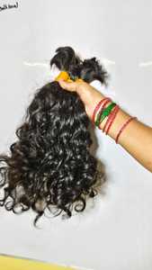 Venta al por mayor de fábrica, extensiones de cabello indio crudo sin procesar humano sin trama, extensiones de cabello a granel indio sin procesar para trenzar pelos - Product Image 4