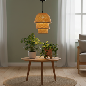 Natural Bamboo Rattan European Pendant Bamboo Lampshade Decorative Bamboo Lampshade Hanging Lamp <b>Cover</b> for Cafe Decoration - Product Image 6