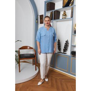 Chemise bleu ciel grande taille avec poche à rabat et détail pierre - Product Image 5
