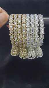 Bracelets ethniques Kundan Latkan de qualité supérieure fabriqués à la main avec taille personnalisée disponibles au meilleur prix de l'Inde - Product Image 6