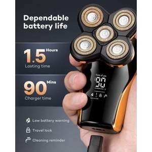 Rasoirs électriques à sec et humide Rasoir rotatif sans fil à tête chauve pour le corps Crâne lisse Épilateur électrique de remplacement - Product Image 1