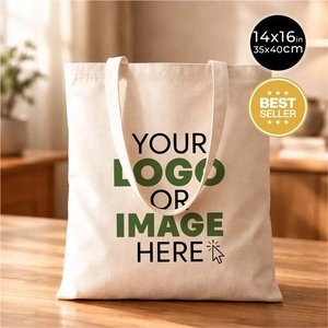 Bolsas de Tela de Algodón Reutilizables y Personalizables de 14x16 Pulgadas (35x40cm), Fabricamos Bolsas con Opciones de Personalización Total - Product Image 2