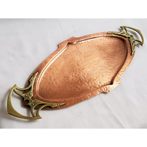 Bandeja de Lujo para Servir Alimentos, Fabricada en Cobre de la Mejor Calidad con Textura Martillada, Forma Rectangular y Bordes Curvos, Procedente de la India a un Precio Impresionante - Product Image 3